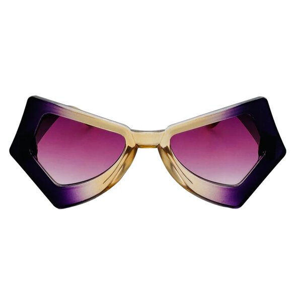 7029 | Purple/Tan Cateye Sunglasses - Picture 1 of 5